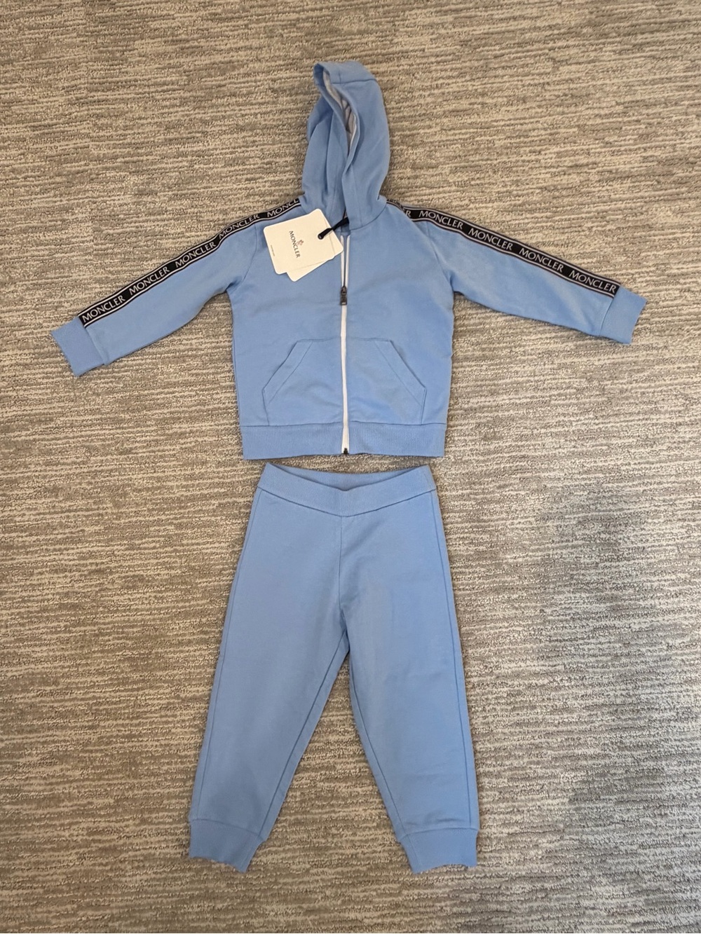 Moncler Light Blue Kids Hooded Zip Sweatshirt & Joggers Set